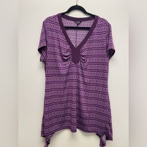 4 for $25 🍒 George Purple Geometric Patterned Women's Top Size XXL